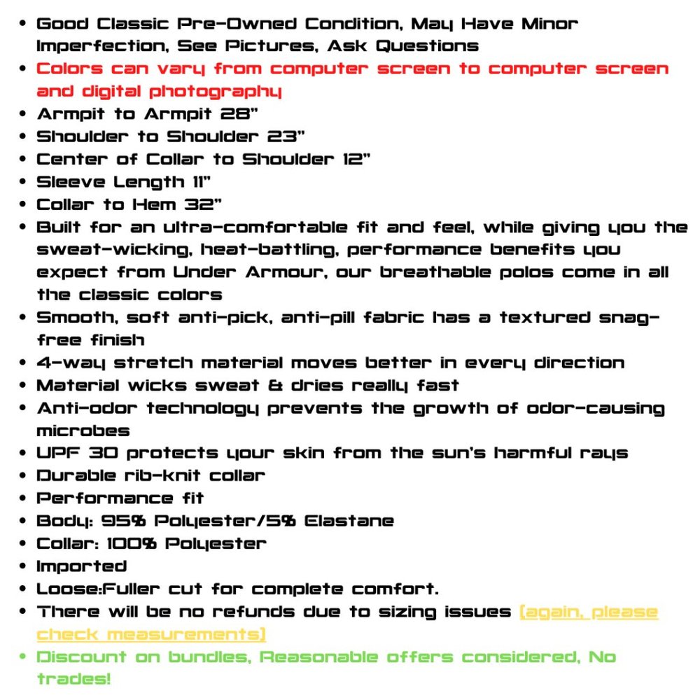 Under Armour L Solid Black Classic Performance Po… - image 2